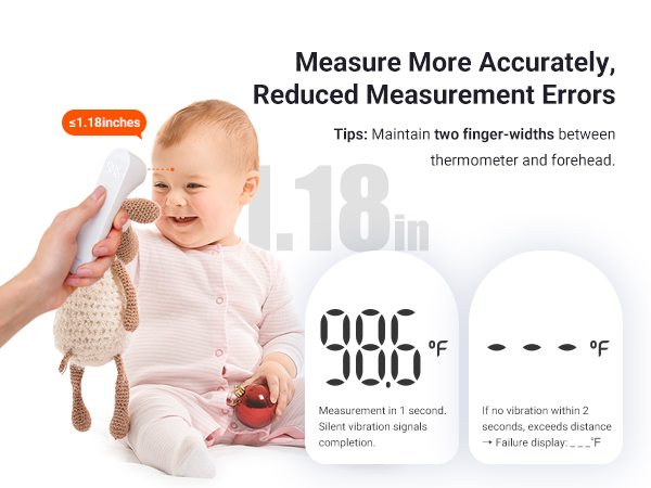 Measurement of temperature within 1.18inches to avoid mismeasurement