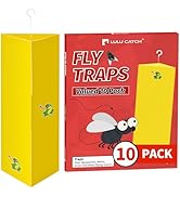 LULUCATCH Sticky Fly Traps, 10 Pack Fly Catcher Fungus Gnat Traps, Hanging Yellow Sticky Traps fo...