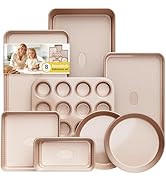 Slow Slog Baking Pans Set 8-Piece Bakeware Sets, Baking Sets for Cooking Nonstick Oven Pan Set, B...