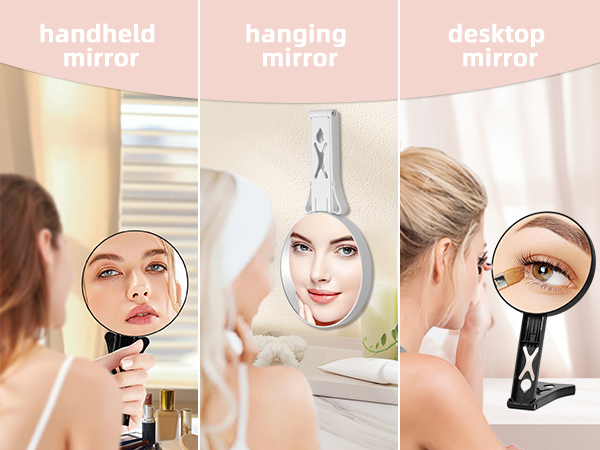 Dual-Sided Handheld Magnifying Makeup Mirror