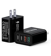 40W USB C Charger Block, 2-Pack 4-Port Type C Fast Charging Brick Dual PD&QC Wall Plug Adapter Po...