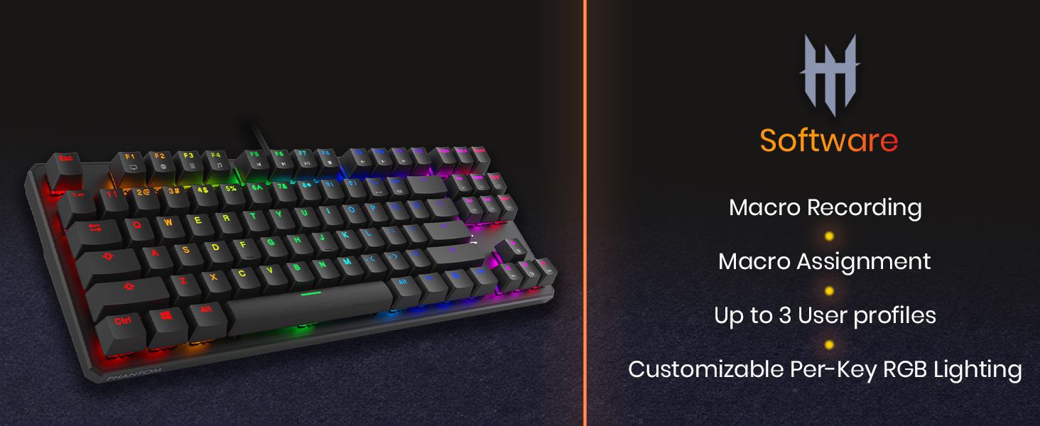 TECWARE Phantom 87 Key RGB Mechanical Gaming Keyboard