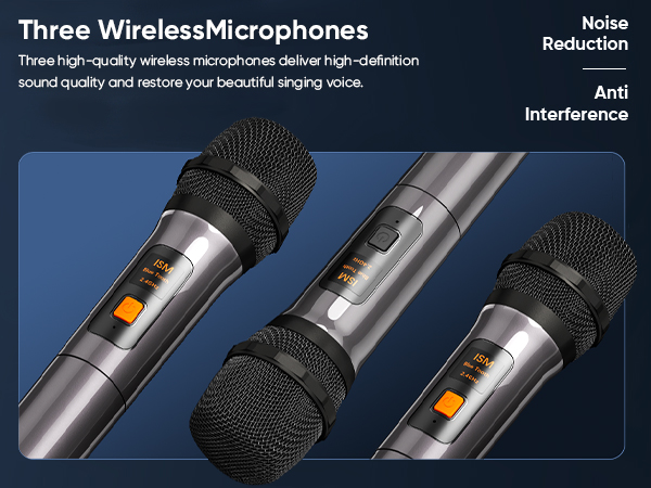3 WIRELESS MICROPHONES