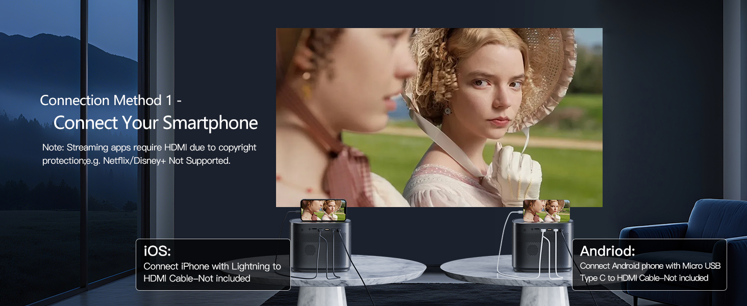 projector 1080p HD home theater outdoor movie portable projectors mini small video projector