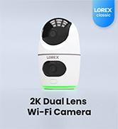Lorex 2K Dual Lens Indoor Wi-Fi Security Camera | Auto-Tracking | 360° Pan-Tilt | Person &amp; Pet De...