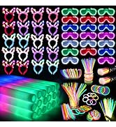SHQDD 260 PCS Glow in the Dark Party Supplies, Halloween Party Favors, 20PCS 16" Foam Glow Sticks...