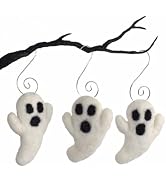 Matthew + Mae Halloween Ghost Ornaments – 3” x 2” Felt Ghosts | Handmade 100% Wool – 3” x 2” Ghos...