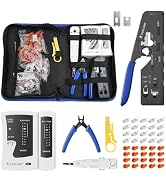 VCELINK RJ45 Crimp Tool Professional Kit, All-In-One Ethernet Tool with Bag | Compatible with CAT...