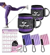 Ankle Resistance Bands With Cuffs for Working Out, Kickbacks, Hip, Leg and Glute Exercise - Train...