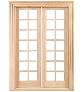 DOITOOL Dollhouse Double Doors 1: 12 Scale Dollhouse Accessories DIY Miniature Doors and Windows ...