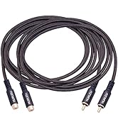 HUALEU 2Pack 6FT RCA Male to Female Audio Video Extension Cable,Gold Plated Copper Shell Heavy Du...
