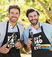 Funny Waterproof Grilling Cooking Chef Apron with 2 Pockets Adjustable Neck Strap, Gifts for Fath...