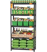 CAMMOO 36''W Storage Shelves, 3500LBS Metal Garage Shelving Unit with Magnetic Lable, Upgraded St...