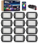 MICTUNING Q1+ MAX 12 Pods Ultra-Bright RGB+IC Rock Lights, Multi-Color Chasing Underglow Lighting...