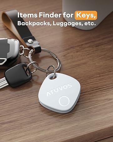 ATUVOS Luggage Tracker, Key Finder, Smart Bluetooth Tracker Pairs with Apple Find My (iOS Only)