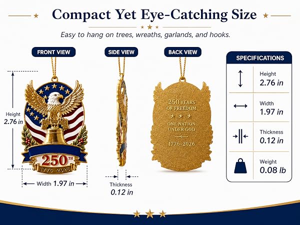 250th metal ornaments decors