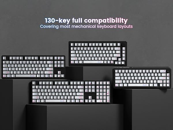 Keyboard keycaps Set, Double Shot PBT keycaps,Cherry Profile Custom Key caps Metal Coating,Silver