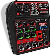 5 Core Audio Mixer 4 Channel DJ Mixing Board Small Bluetooth USB Analog Mezclador De Audio w Phan...