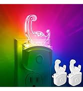 L LOHAS LED Dinosaur Night Light Plug in, Kids Night Light for Boys[2 Pack], Dusk to Dawn Sensor,...
