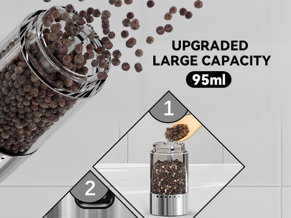 Electric Rechargeable Salt and Pepper Grinder Set