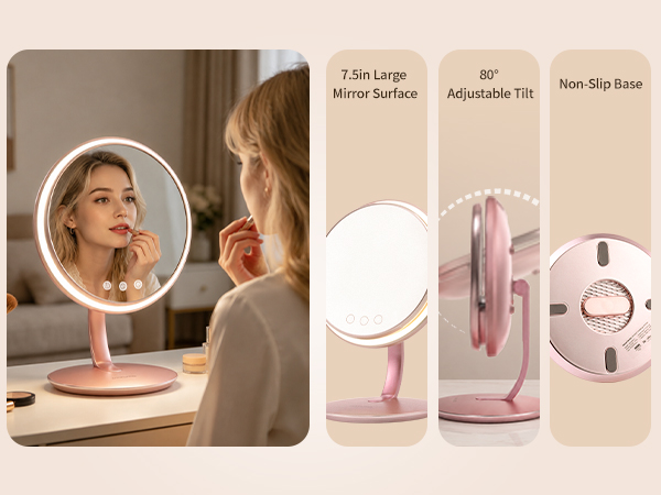 lighted mirror makeup lighted mirror vanity rechargeable makeup mirror