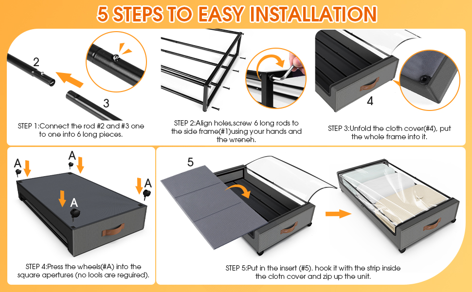 Rolling Under Bed Storage