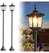 Greluna Solar Lamp Post Light Outdoor, Warm White, IP45 Waterproof Solar Post Lights Outdoor, Pol...