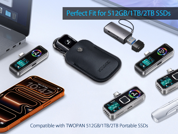 TWOPAN Nano SSD Genuine Leather Case