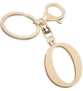 Cute Stainless Steel Gold Initial Letter Keychain for Women Girl, Charms for Key Handbag Backpack...