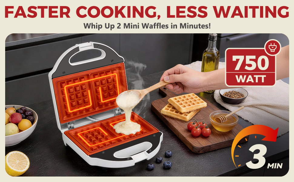 whip up 2 mini waffles in minutes