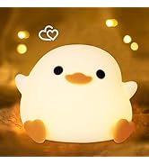 Okayera DoDo Duck Night Light, Duck Bean Silicone Bedside Lamp with Dimmable USB Rechargeable Tim...