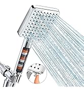 MakeFit Filtered Shower Head - 6 Modes High Pressure Handheld Shower Head with Filter Mineral Bea...
