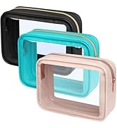 PACKISM TSA Approved Toiletry Bag - 3 Pack Upgrade Color-Edged Clear Makeup Bags, Clear Toiletry ...