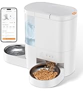 Automatic Cat Feeder and Water, 5G WiFi App Control Cat Food Dispenser, 4L Timed Pet Feeder and 3...