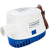 Sanuke 1100GPH Automatic Bilge Pumps, 12V Marine Bilge Water Pump with Float Switch, 1-1/8" Outle...