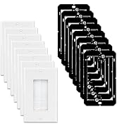 Iwillink (8 Pack) Brush Wall Plate with Low Voltage Mounting Bracket, Cable Pass Through Insert f...
