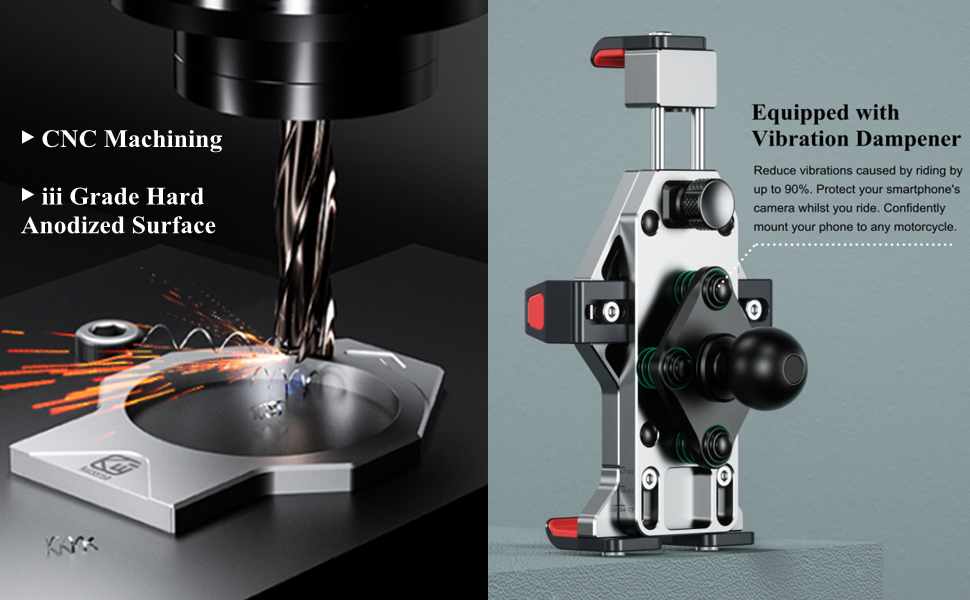 The motorcycle phone mount equipped with vibration dampener
