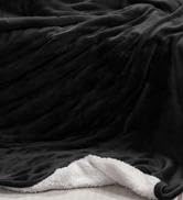 Binvesh Heated Throw Electric Throw 50"x60" Fluffy Flannel &amp; Sherpa with 5 Heating Levels &amp; 4H Au...