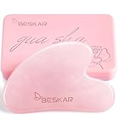 BESKAR Gua Sha Facial Tools, Natural Jade Stone Guasha Massager for Jawline Sculpting, Tighten Fa...