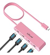 USB C Hub 2Ft Long Cable,Pink USB C to USB C Hub,10Gbps USB C Port Extender [No Charging&Video],U...