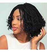 Kachanaa 8 Pack Wavy Senegalese Twist Crochet Hair With Curly Ends 8 Inch Synthetic Short Pre-Loo...