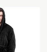 NY Threads Men's Hooded Fleece Bathrobe Plush Long Spa Robe