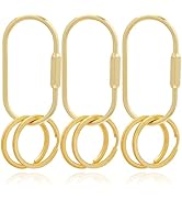 Gold Brass Key Rings, Purse Bag Charms for Handbags, Screw Lock Key Organizer, Carabiner Keychain...