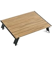 iClimb Ultralight Compact Mini Beach Picnic Folding Alu. Table with Carry Bag, Two Size (Nature - L)