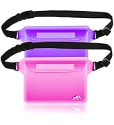 HEETA 2 Pack Waterproof Pouch, Screen Touch Sensitive Waterproof Dry Bag with Adjustable Waist St...