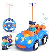 Elovien Remote Control Car for Toddlers, RC Police Car Toys for 2 3 4 5 Year Old Boy, Radio Contr...