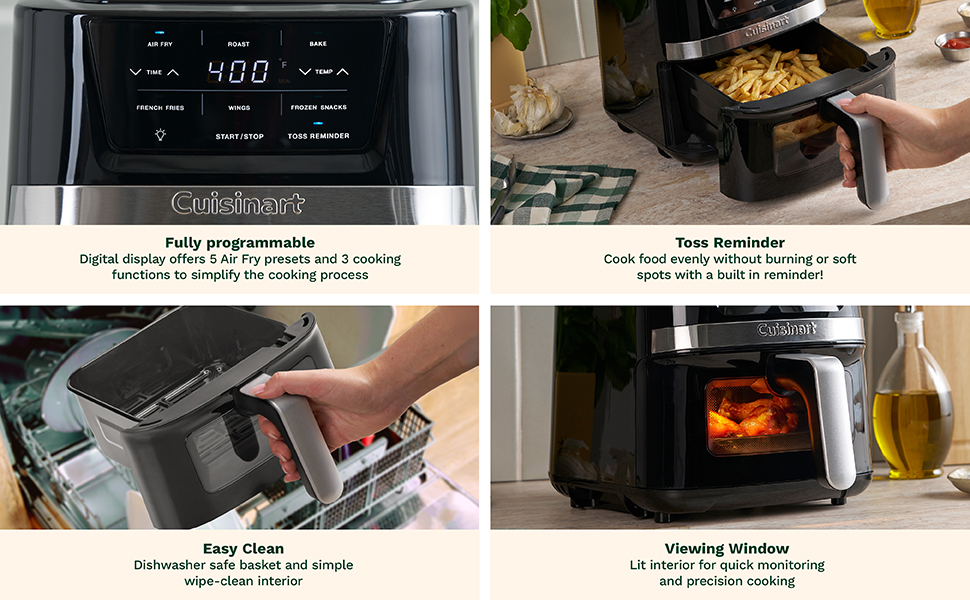 Cuisinart Air Fryer Oven, 2.6-Qt Basket Stainless Steel Air Fryer