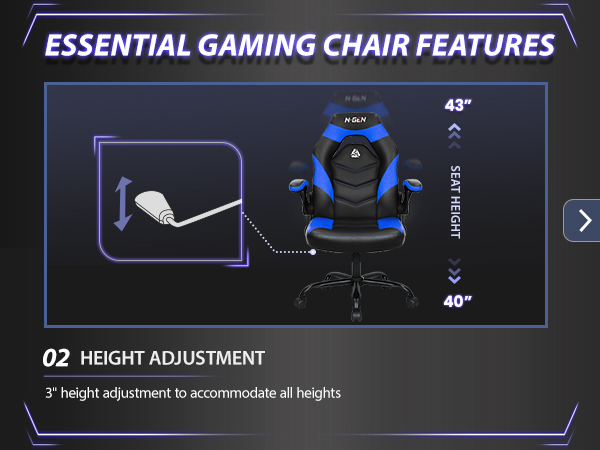 Adjustable chair featuring height adjustment for all users