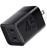 wegear 45W USB C Charger, 2 Port GaN Fast Charging with PPS, Foldable Wall Charger Block for iPho...