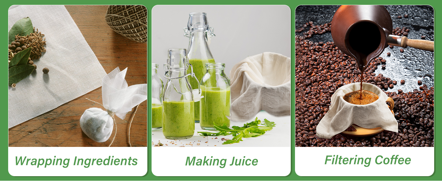 wrapping ingredients, making juice, filter coffee